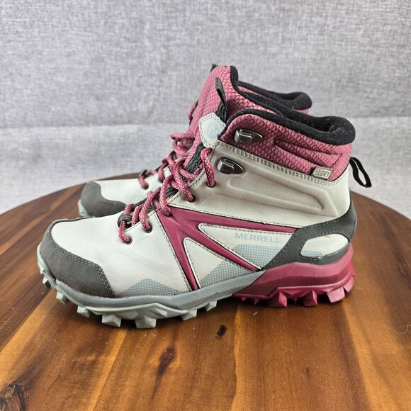 Merrell Womens Performance‎ Hiking Bootsgret red Size 7 Ash - Picture 9 of 15